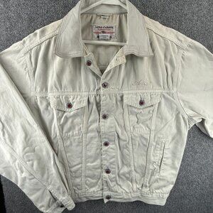 VTG Avirex Button Up Jacket White Large Italy Made American Classic AVX3328